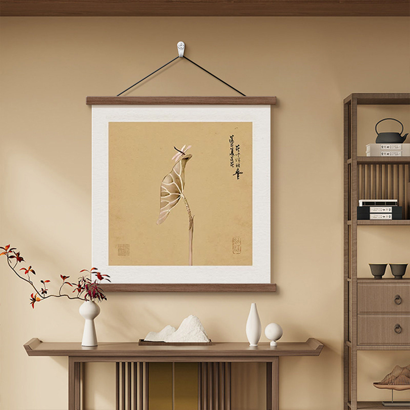 玉兰花枝宋氏美学装饰画方形壁画