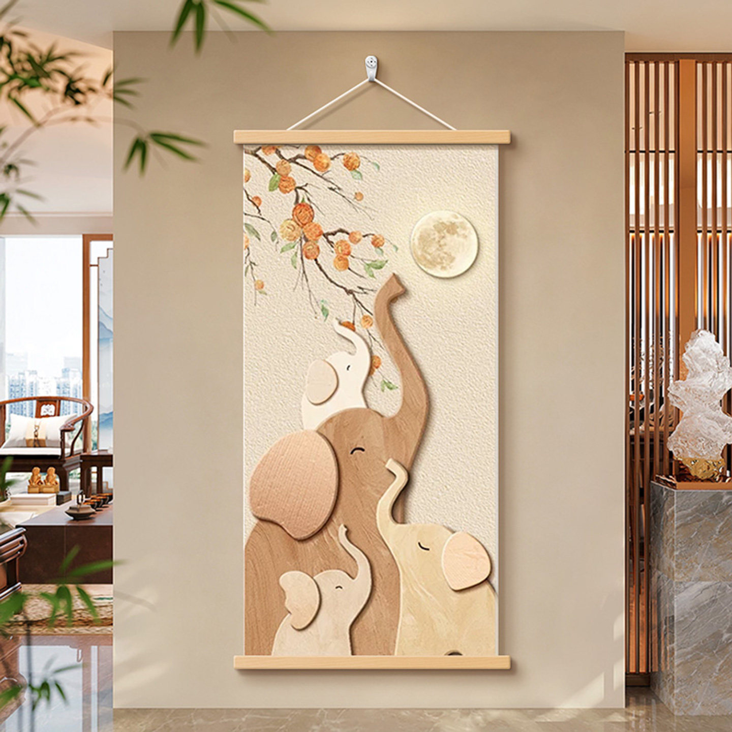 吉象如意玄关装饰画高级感墙壁画