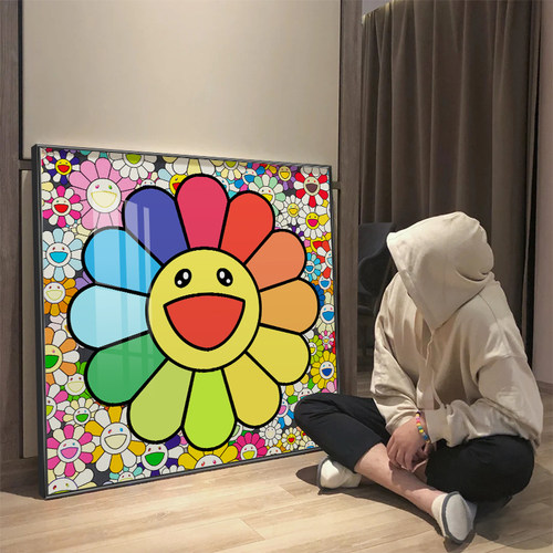 太阳花现代儿童房玄关画