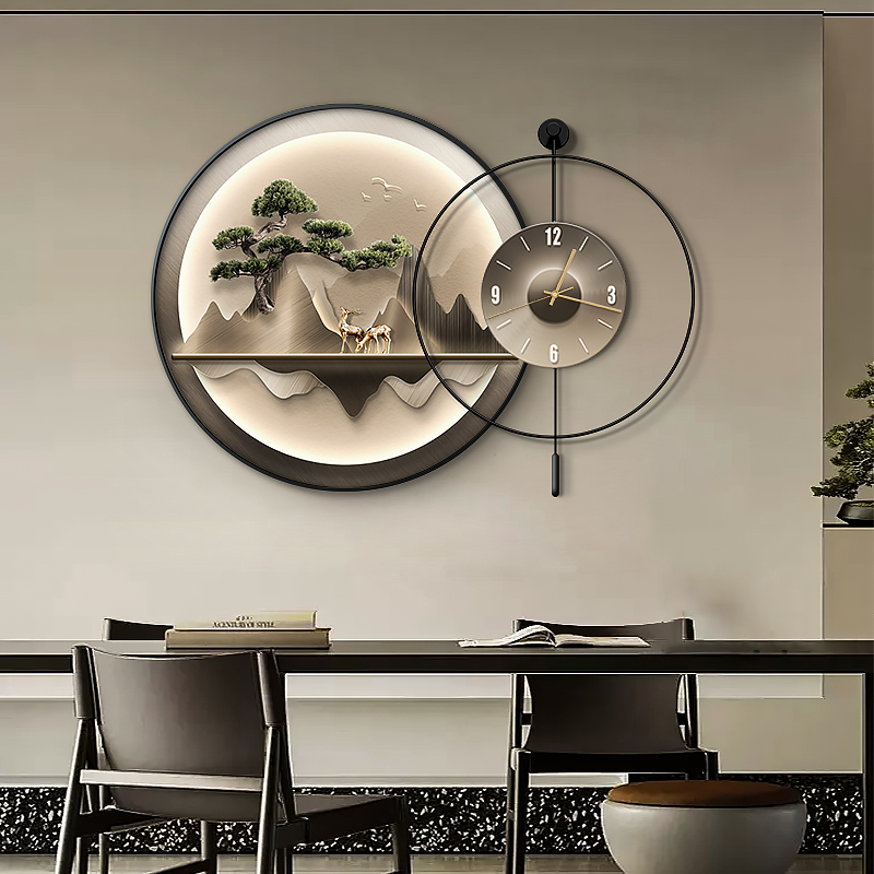 衡米餐厅轻奢是钟表画发光画