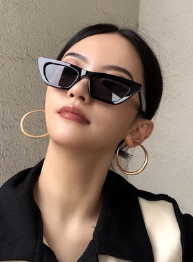 韩国ins街头复古情侣个性潮流墨镜 嘻哈潮人小方形未来感太阳眼镜