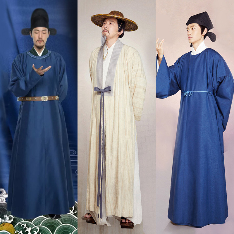 古装汉服古装书生秀才教书先生男棉麻衣服宋朝明朝演出服装戏服饰