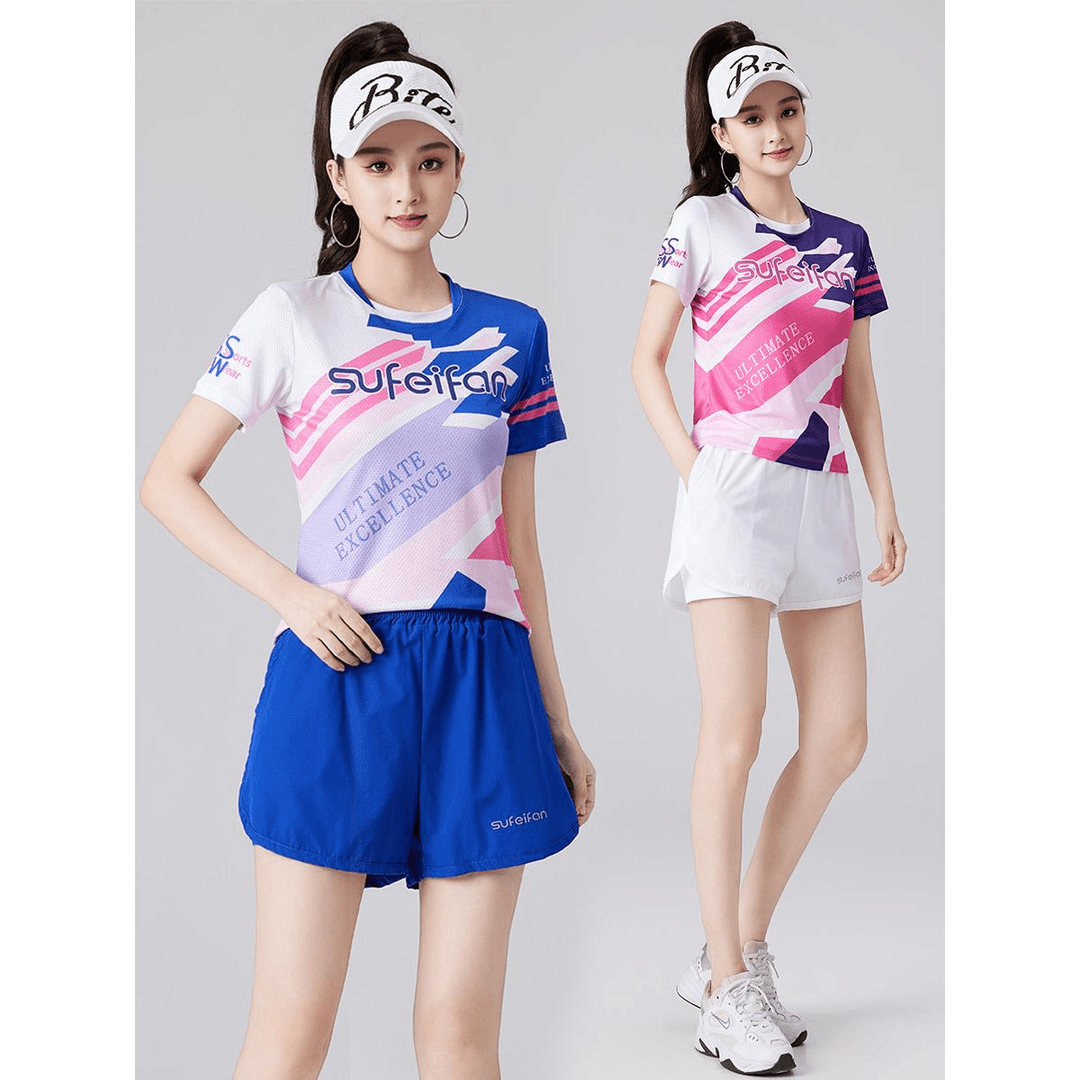 2024新款羽毛球服运动跑步套装女款速干球衣短裤夏季短袖