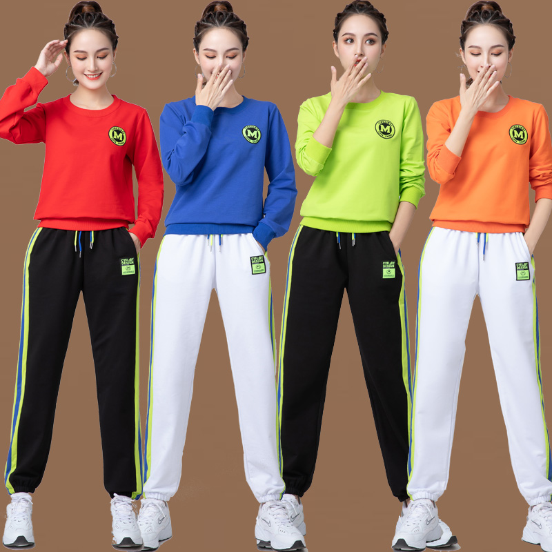 广场舞服装新款套装秋冬季徽章休闲跳舞运动服杨丽萍团体演出服女