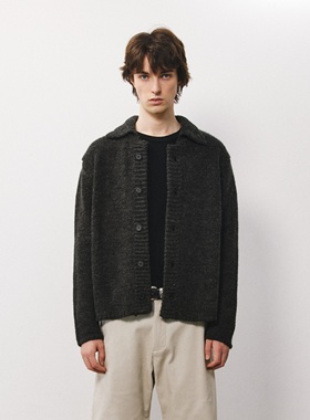 DIMC翻领保暖亲肤羊毛针织衫 秋季中性羊毛针织开衫毛衣