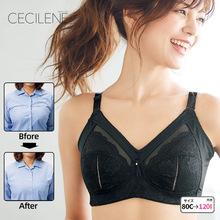 CECILENE日本大码内衣大胸显小胸罩无钢圈文胸薄款全罩杯F杯胖mm