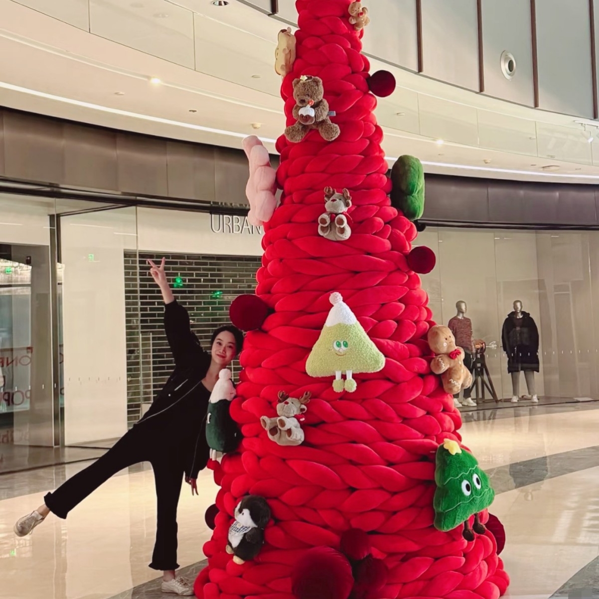 2025网红冰岛毛绒圣诞树毛线