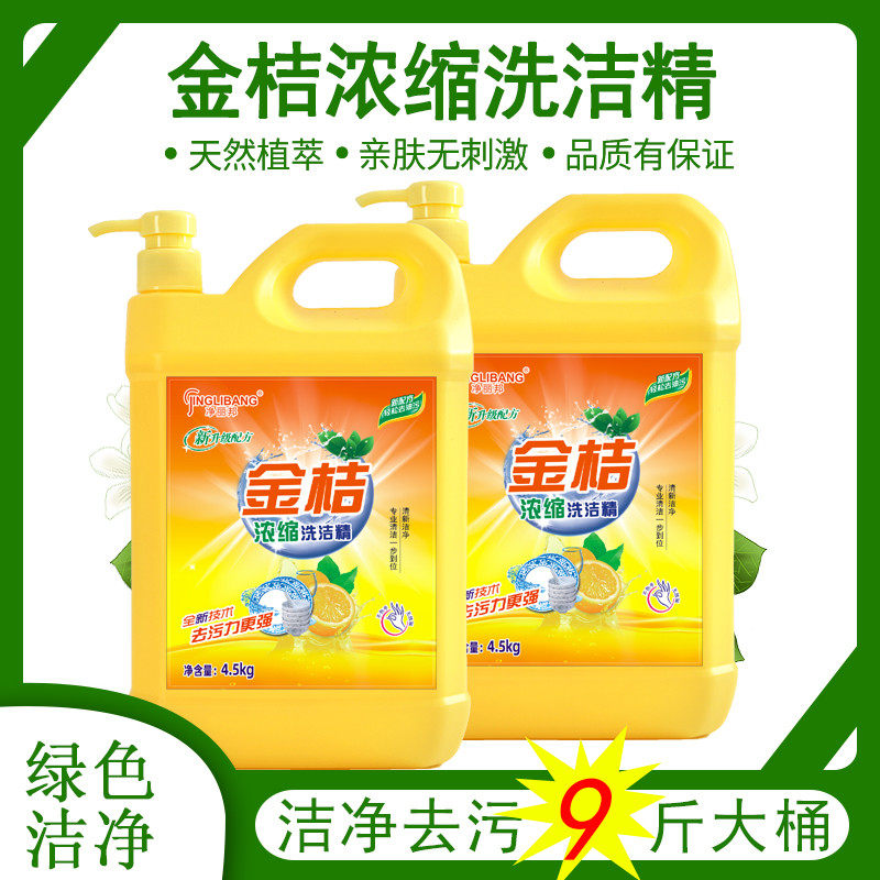 净丽邦洗洁精9斤大桶家庭促销组合装家用按压洗碗去油4.5kg包邮