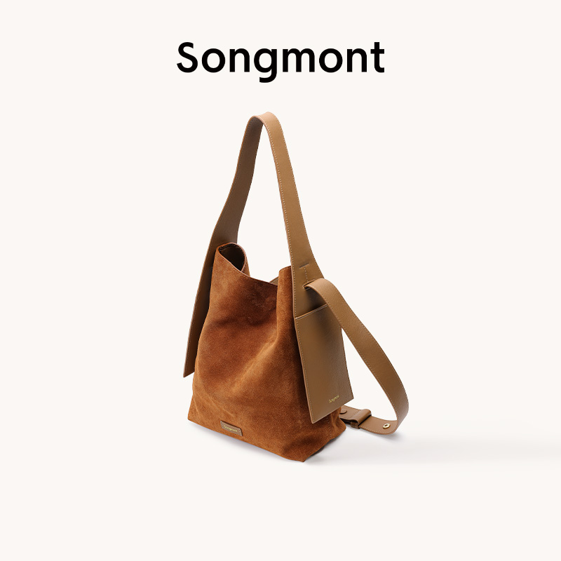 Songmont麂皮托特包中号美拉德风