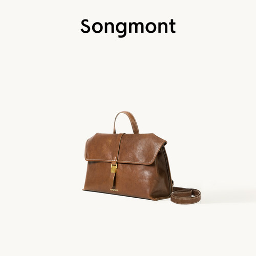 Songmont随游植鞣牛皮小挎包