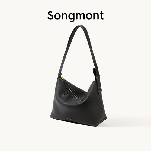 Songmont山下有松循迹系列浅行Ⅱhobo包牛皮单肩腋下通勤饺子包女