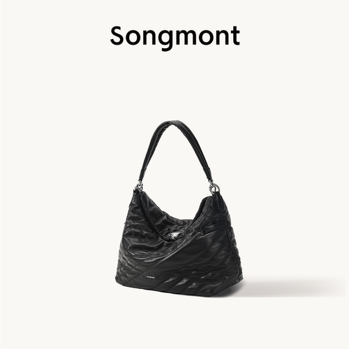 Songmont山下有松滩时系列hobo单肩斜挎手提牛皮链条通勤腋下软包