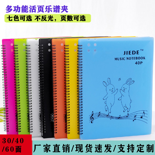 a4乐谱夹不反光音乐文件夹可修谱钢琴谱夹20页可装40面可定制琴谱线圈