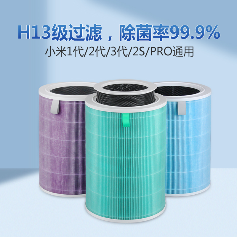 适配小米空气净化器滤芯2s/1/2/3/4/proh米家除甲醛抗菌过滤网
