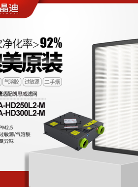 适配朗思威交换双向流新风机HEVA-HD250L2-M/HEVA-HD300L2-M滤芯