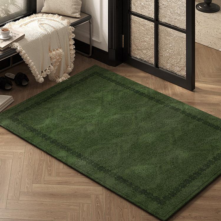 高级感轻奢复古绿色入户门地垫家用防滑踩脚垫客厅地毯门垫大门口