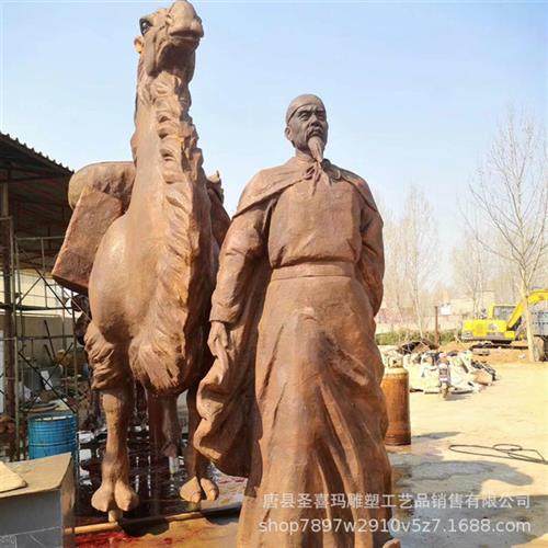 来图生产铸铜雕塑双峰骆驼户外景观青铜骆驼摆件丝绸之路动物雕塑