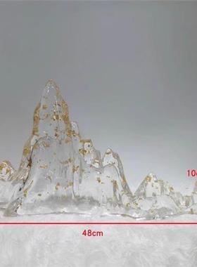 创意透明树脂雕塑假山摆件现代酒店客厅办公室桌面家居玄关装饰品