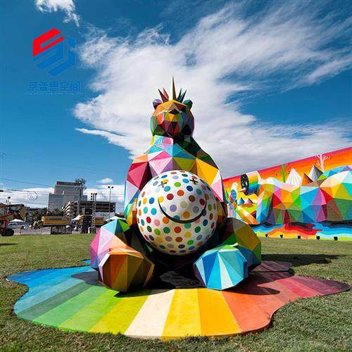 不锈钢雕塑定制户外大型玻璃钢雕塑卡通动物商场美陈大摆件