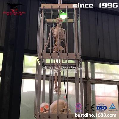 新款骷髅牢笼密室逃脱鬼屋仿真人物动物骨架恐龙工厂.