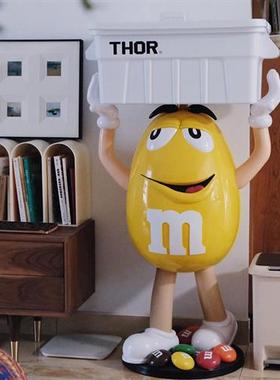 卡通黄橙红豆玻璃钢雕塑公仔客厅网红店铺橱窗装饰落地大摆件