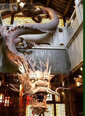 定制玻璃钢龙雕塑仿铜中国龙仿真立体龙模型火锅店墙壁挂门口装饰