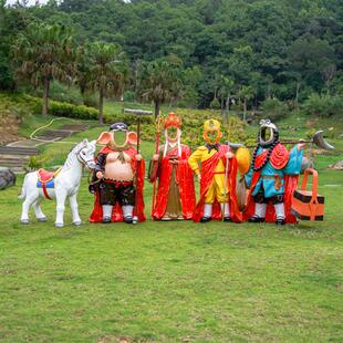 玻璃钢西游记空脸拍照雕塑模型孙悟空唐僧猪八戒沙僧人物雕像装 饰