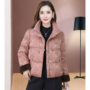 洋气高端立领短款棉服女士冬季2026新款加厚中年妈妈显瘦棉衣外套