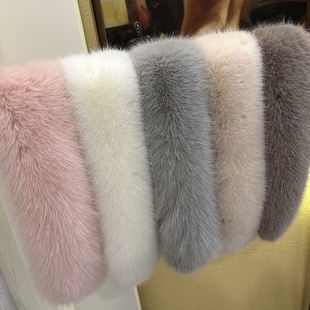 毛领单卖仿真毛单买通用型白色假帽条超大加厚保暖冬派克服蓝色红