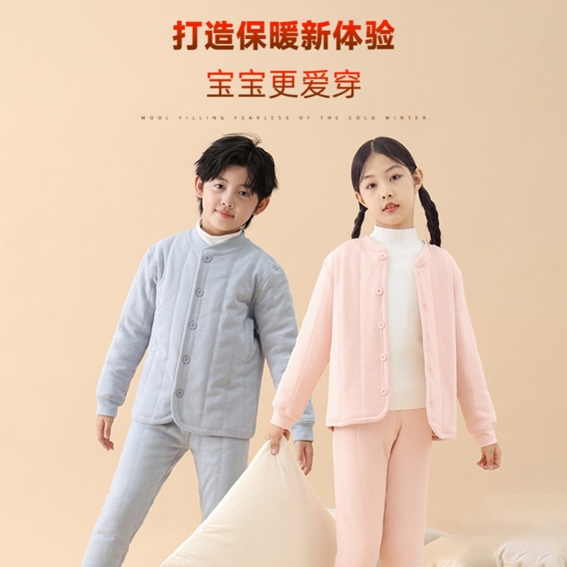 男童羽绒棉服外套羊羔绒校服神器内胆青少年儿童简约时尚无领打底