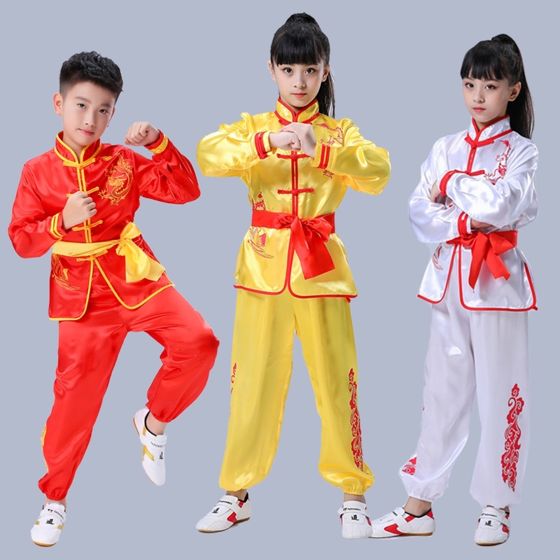 新款儿童武术服练功服训练服中国风演出服装男女童幼儿园表演服