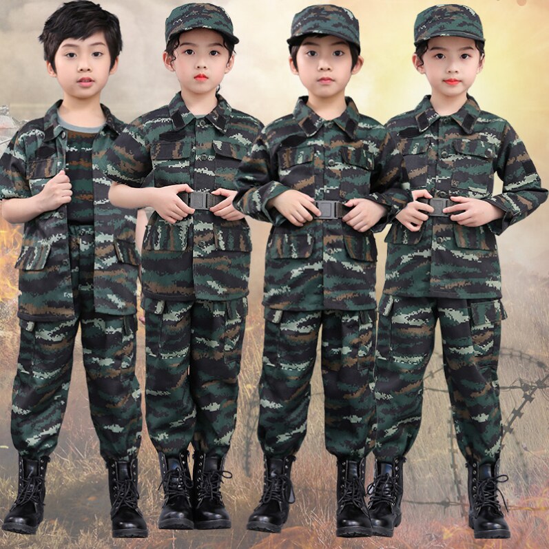 儿童迷彩服套装男童特种兵夏装军训纯棉短袖学生夏令营解放军衣服