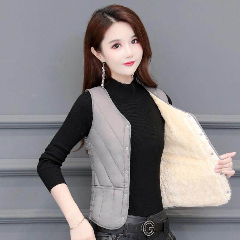 内穿小棉袄学生背心女式休闲马甲保暖女士马夹秋冬款短款加绒修身