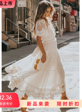 Hollow Out White Dress Sexy Women Lace Long Dress Cross Semi