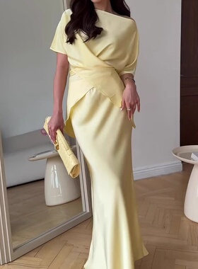 性感气质短袖长裙套装 Sexy Short sleeved Long Skirt Set