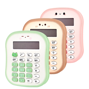 马卡龙可爱迷你考试计算器小号便携式彩色卡通计算机糖果色随身小学生用个性创意高颜值时尚会计女生文具用品