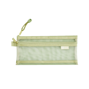 透明网纱A6加长票据拉链袋办公财务小号长条票据文件袋学生考试双层透明笔袋银行存折本存单收纳袋资料分类袋