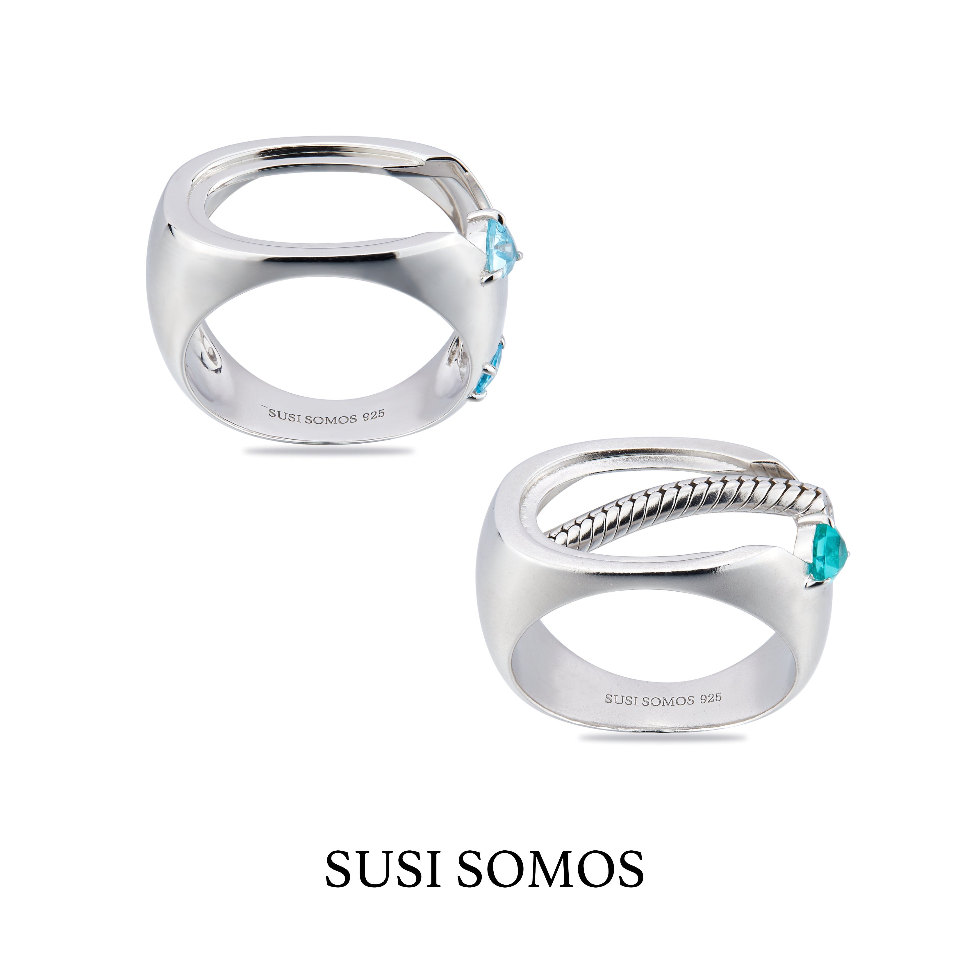 新品susisomos马蓝设计感戒指