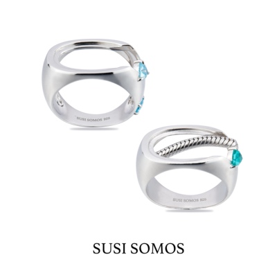 新品susisomos马蓝设计感戒指