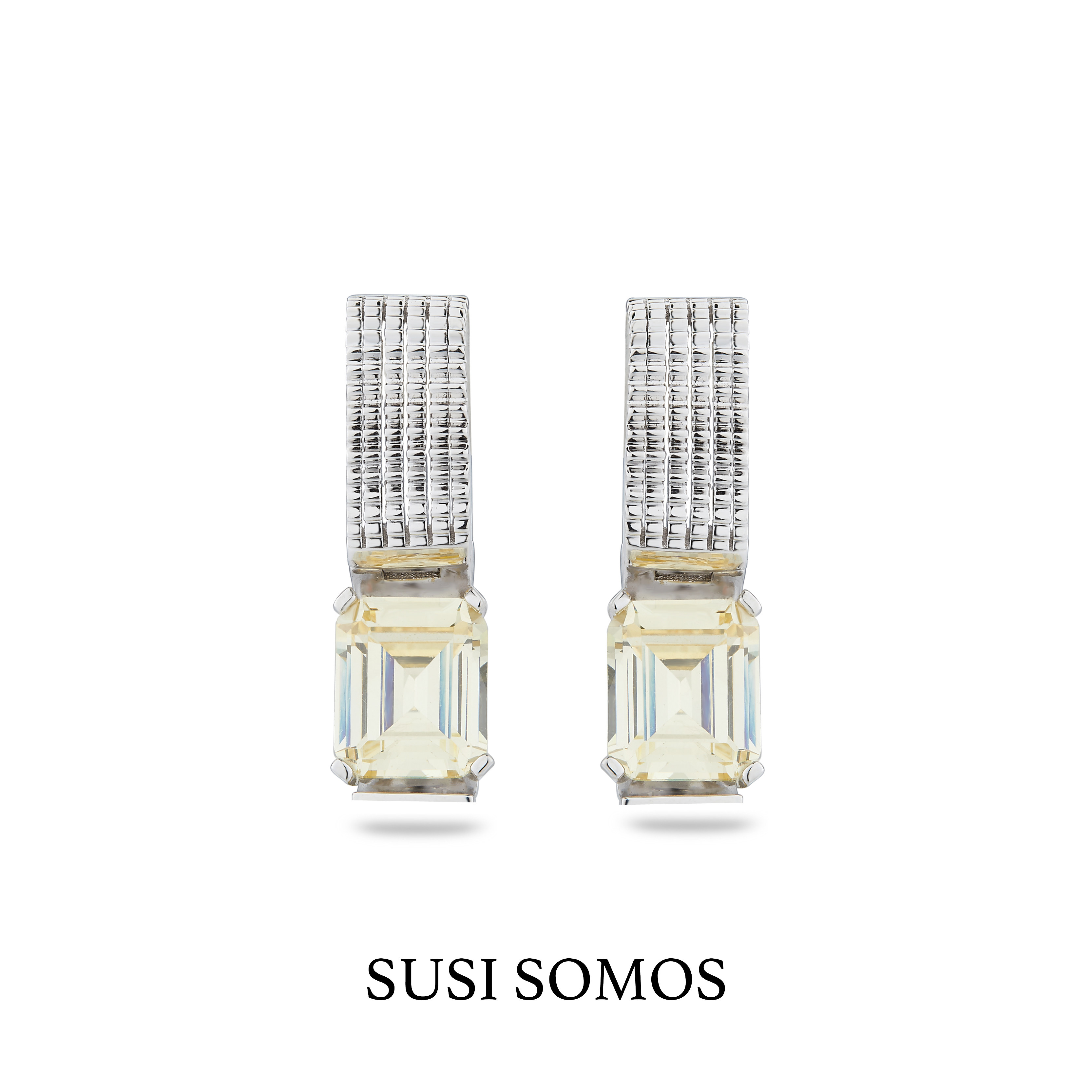 SUSISOMOS鸡尾酒齿轮宝石耳钉