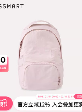 bagsmart双肩包学生书包软壳包通勤背包简约电脑包粉色旅游包包女