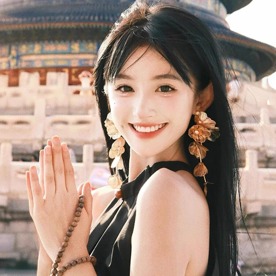 金色流苏花朵耳环个性夸张