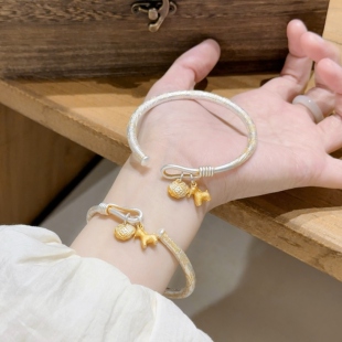 福运小马新中式百搭描金吉言福袋马手镯2026新款送女朋友闺蜜礼物