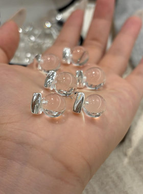 早八凉白开白水晶耳钉女2026新款
