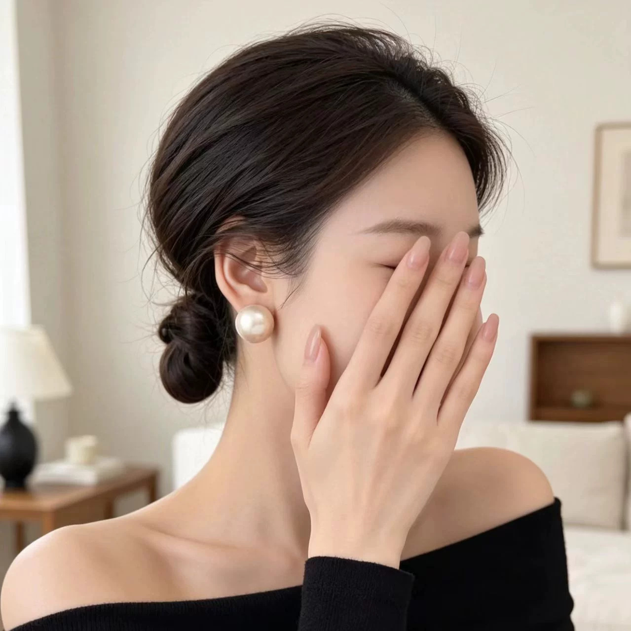设计感大号珍珠耳钉女2026新款爆