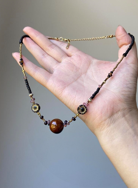 新中式复古vintage美拉德棕色串