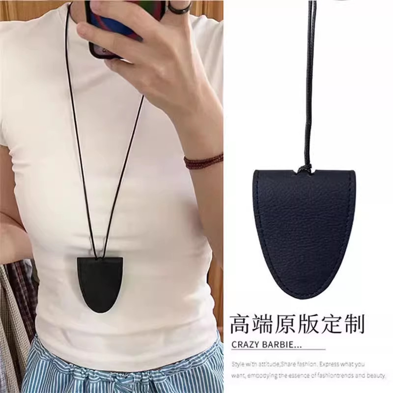 男女款皮质长款项链韩国ins包包吊坠配饰挂脖便携眼镜包毛衣链潮