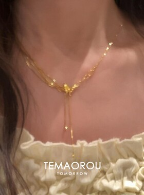 流光幻蝶蝶翼颤羽金蝴蝶流苏项链