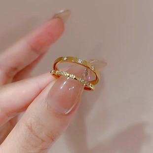 定制款！不掉色钛钢微镶小钻一生一世情侣闺蜜高级感戒指轻奢女