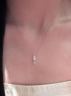 S925纯银莫桑马眼石吊坠项链女